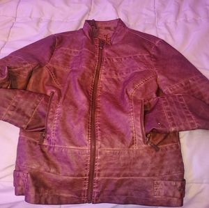 Brown leather jacket